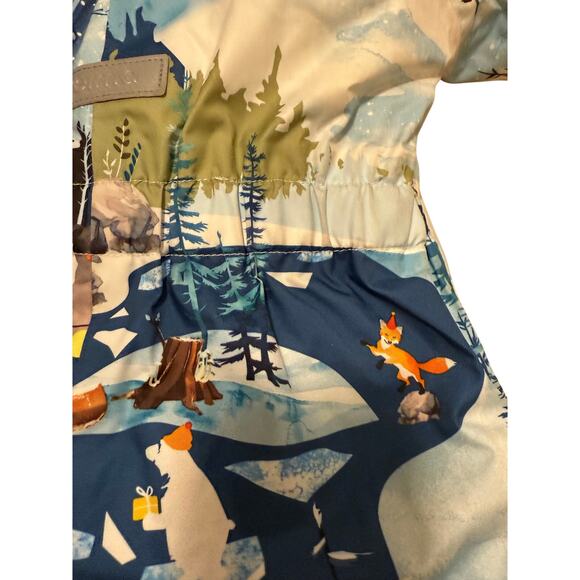 Reima baby down snowsuit bib size 9-12 months animal print - Picture 3 of 11